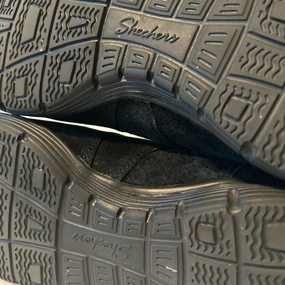 Sketchers Boots Womens 8.5 Leather Memory Foam Air Cooled Black Zip Up Comfort - Picture 15 of 15